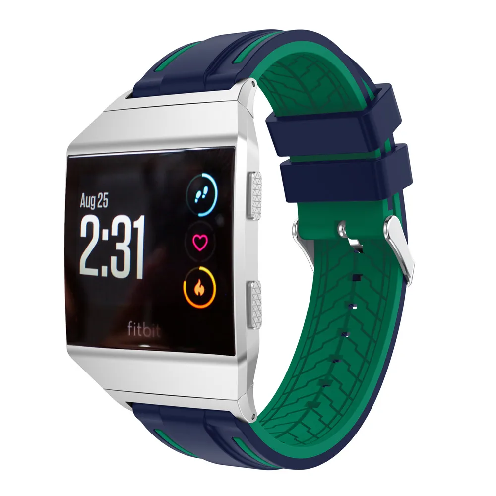Силиконовые мужские и женские часы с ремешком для Fitbit Ionic watch band двойные цвета