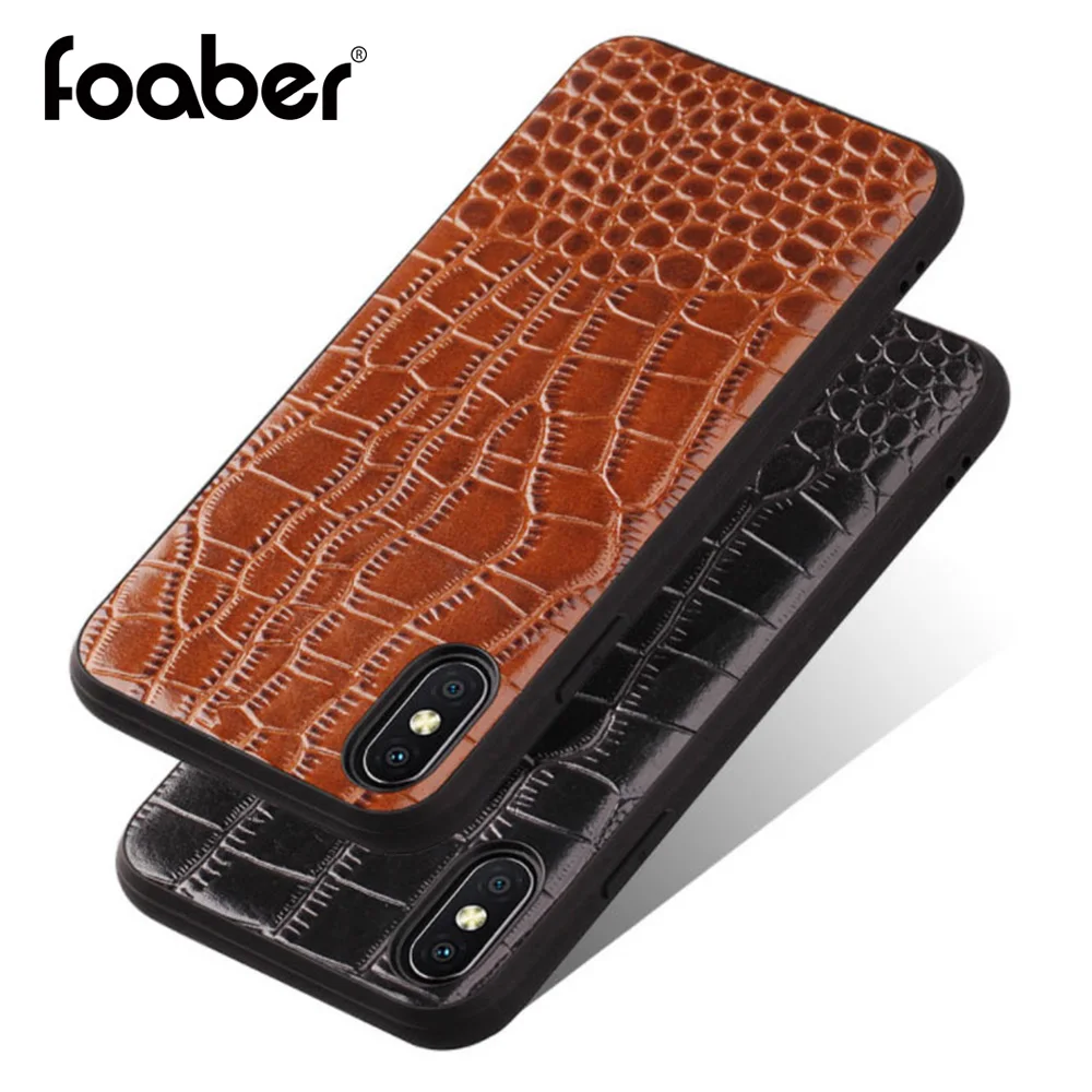 Foaber Fashion Leather Phone Case for iPhone X Xs Max Xr 7 8 Plus luxurious Back Cover |