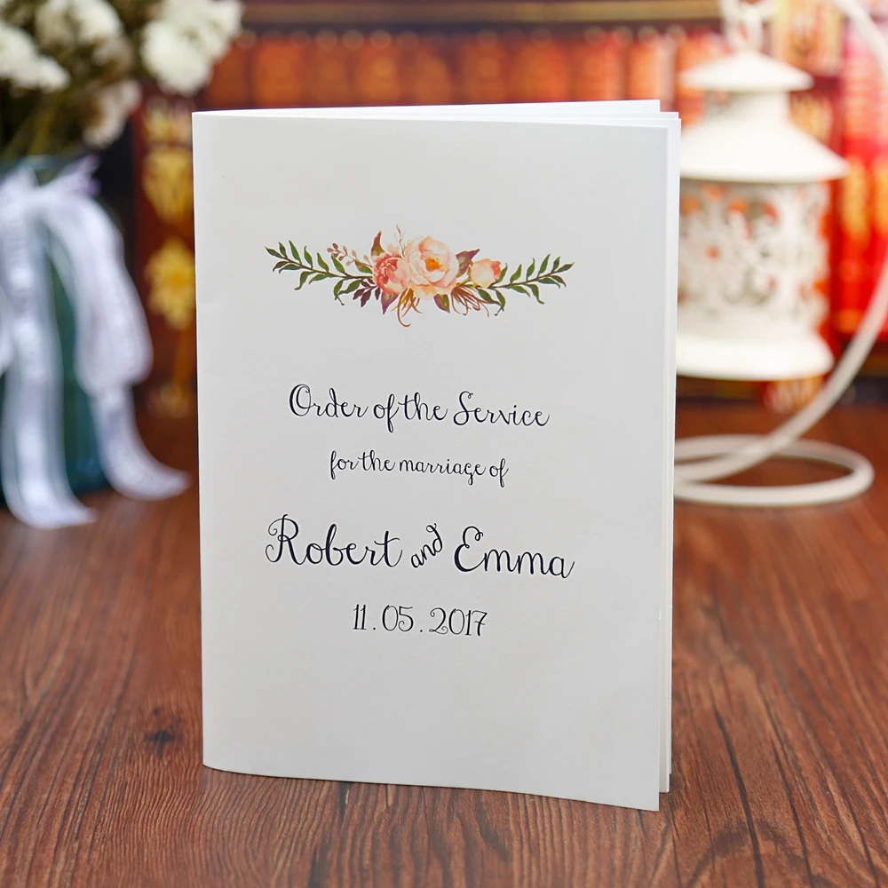 

Flower wedding brochure modern wedding stationery ceremony modern service order