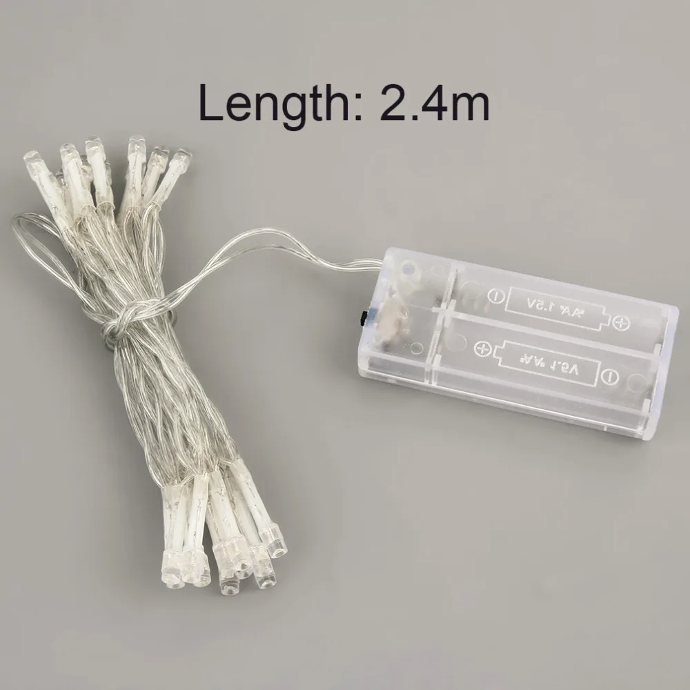 Фото ICOCO 2.4m 24 LED String Lights Led Fairy Battery Power Supply Christmas Lamps Xmas Wedding Party Decoration Лампы и освещение ICOCO 2.4m 24 LED String Lights Led Fairy Battery Power Supply Christmas Lamps Xmas Wedding Party Decoration Лампы и освещение