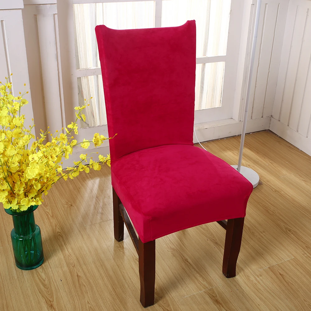 Спандекс бархат покрытие для обеденного стула пылезащитный стрейч Чехлы свадьбы