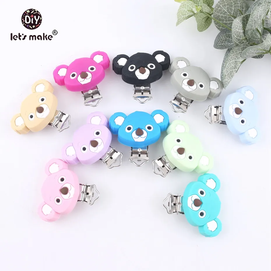 1 шт. зажим для соски Let's Make милый коала силиконовый Прорезыватель зубов