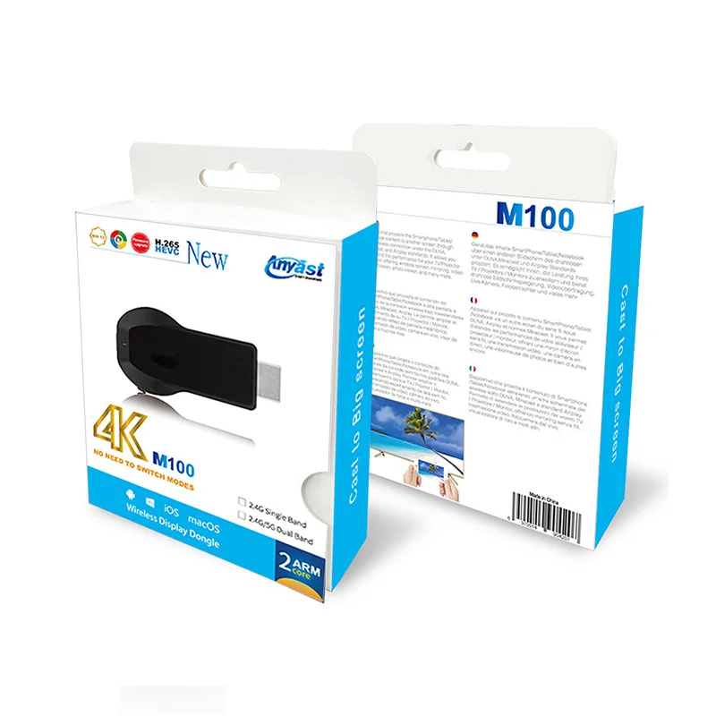 Anycast M100 2 4G/5G Smart TV Stick 4k HD беспроводной Wifi ключ Miracast DLNA Airplay WiFi Дисплей приемник для