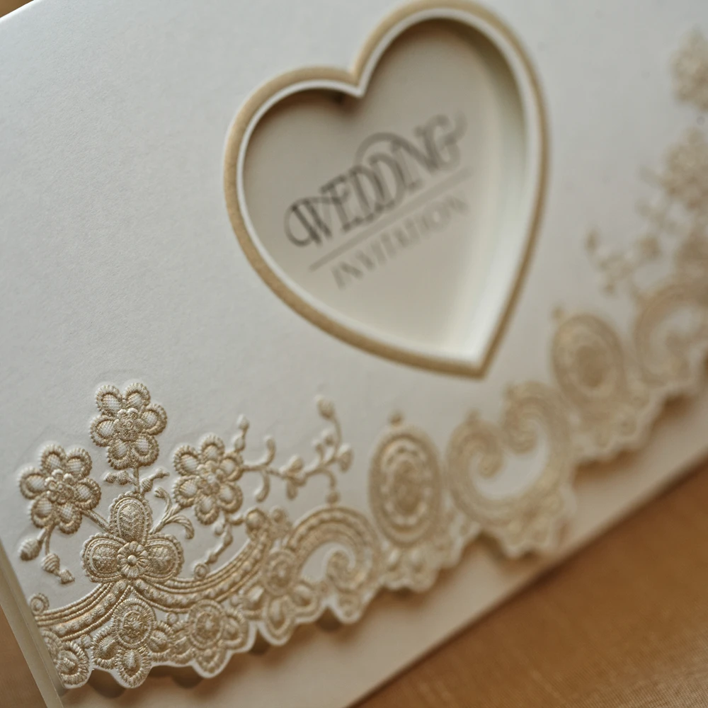 Hot Western-style Love Heart And Flower Wedding Invitation Card Printable &amp Customizable 100pcs/lot | Дом и сад