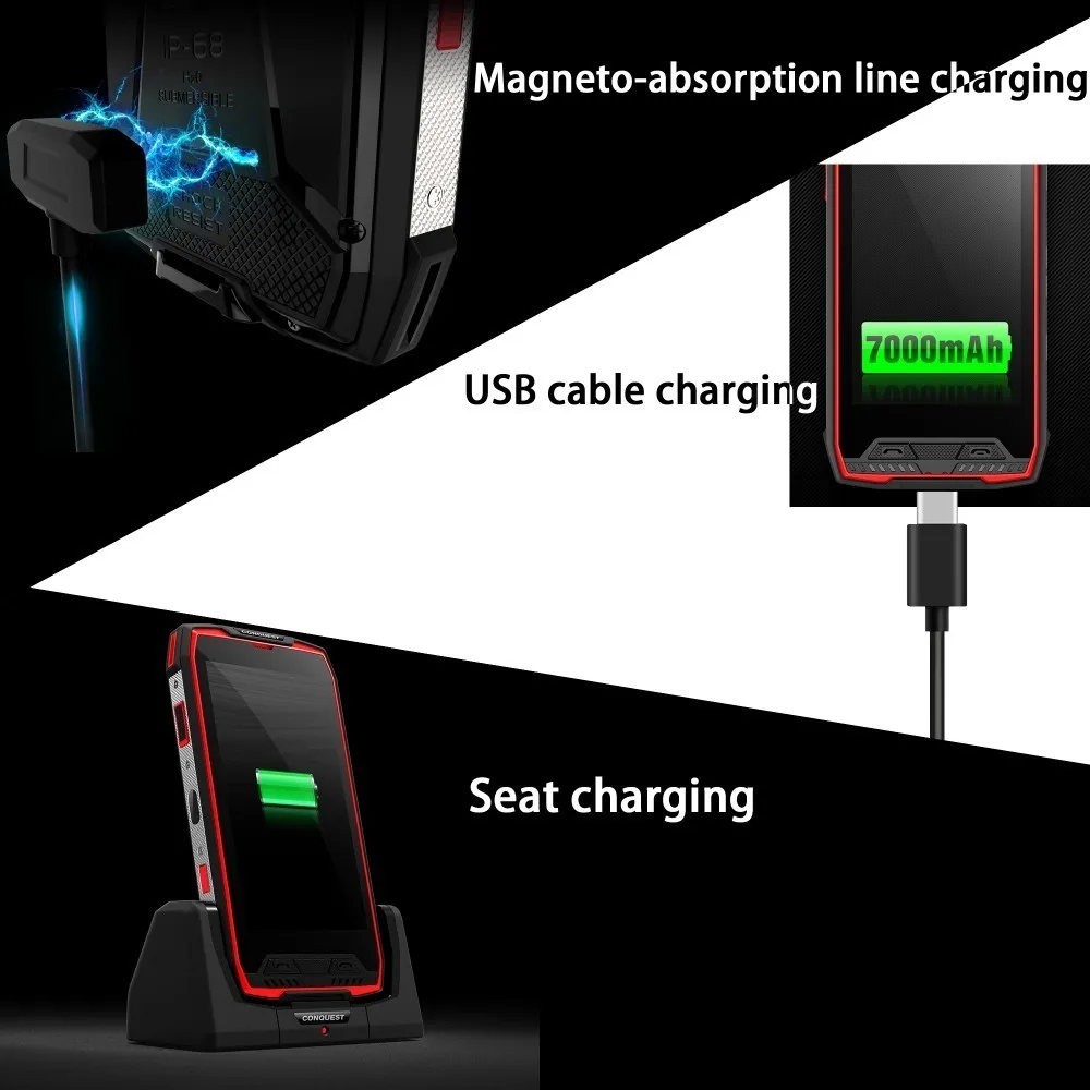 Conquest S11 7000 мАч NFC OTG IP68 Ударопрочный 4G Смартфон Android 7 0 6 ГБ ОЗУ 128 Гб ПЗУ сотовые