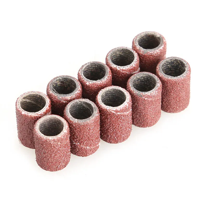 

100 Pcs Professional Nail Manicure Sanding Bands Grit File Sand Piece Grinding Polisher Bits Set 669