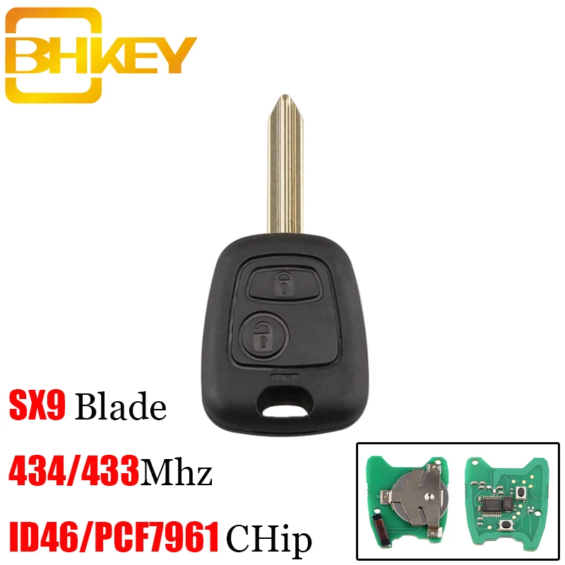 BHKEY 2 кнопки брикет для Citroen SX9 необработанное лезвие Saxo Picasso Xsara Berlingo ID46/чип