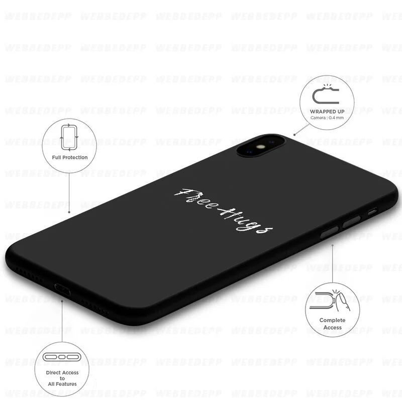 WEBBEDEPP Free Hugs Animal Cute Soft Silicone Case for iPhone 11 Pro Xr Xs Max X or 10 8 7 6 6S Plus 5 5S SE |
