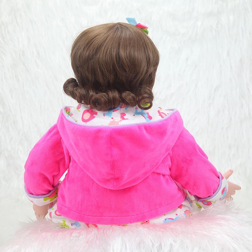 

forrsdor 50cm Hot-selling fashion curls lifelike soft silicone bebe reborn corpo de silicone inteiro realista, christmas gifts.