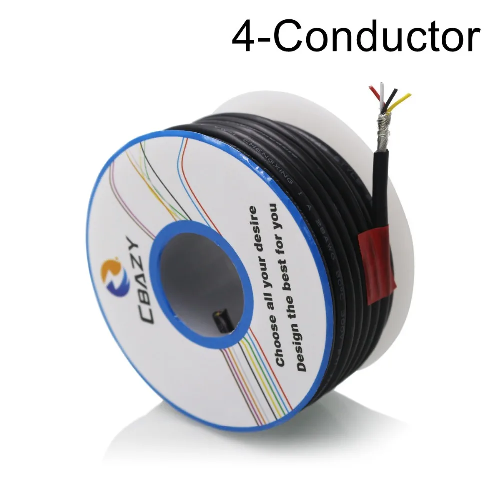 4C Black 8M UL 2547 28 AWG многоядерный кабель управления медный провод экранированный