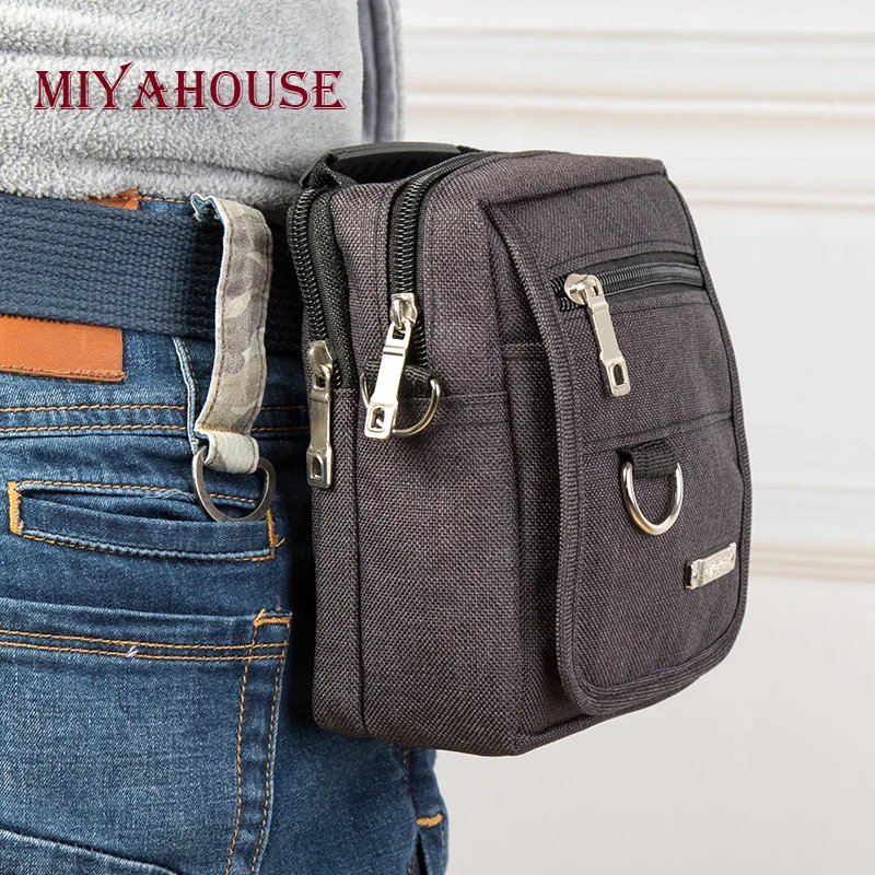 Многофункциональные холщовые поясные сумки Miyahouse для мужчин дорожная мини сумка