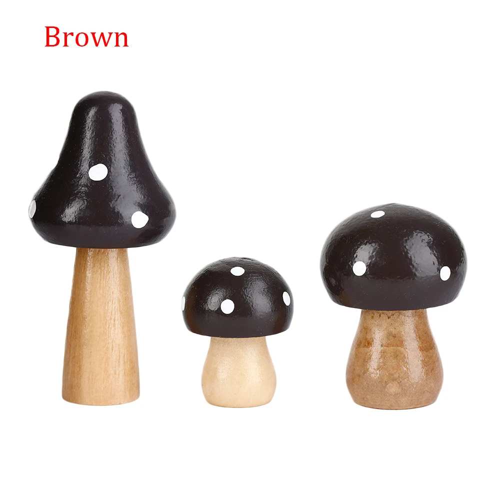 Brown 3 шт./компл. древесные грибы, миниатюрная сказочная, украшение для сада и дома ремесло, Декорации для микро ландшафтного дизайна подарочная коробка в виде подвижные леса - Цвет: Brown