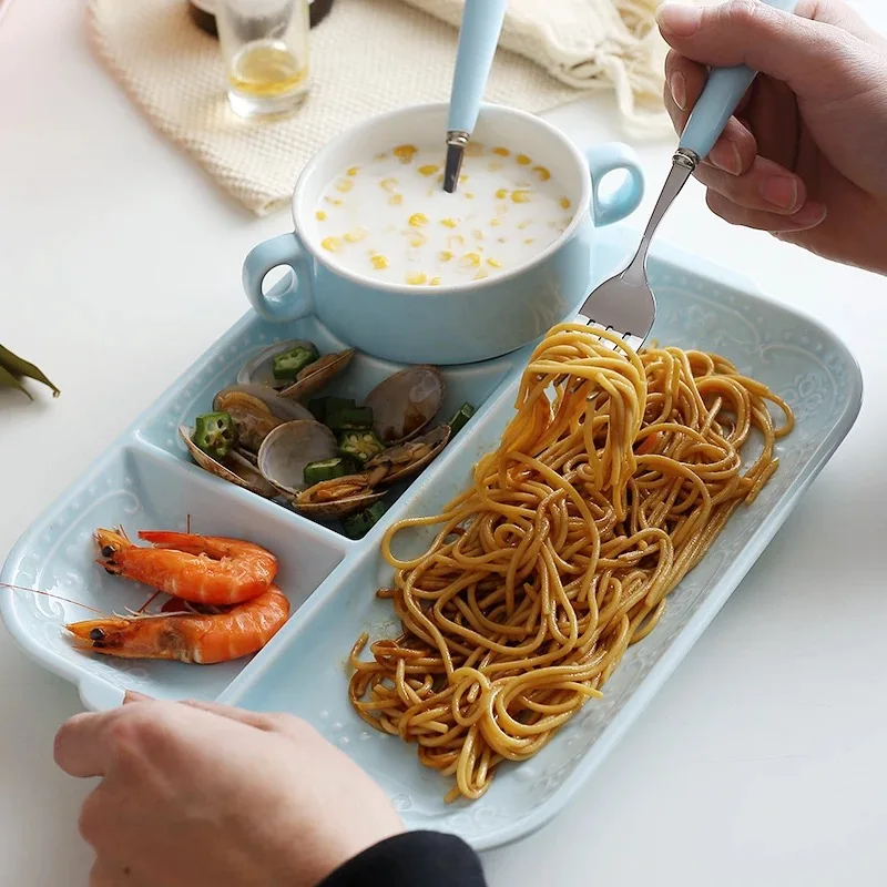 Новая керамическая детская посуда милая тарелка для кормления фруктовые блюда