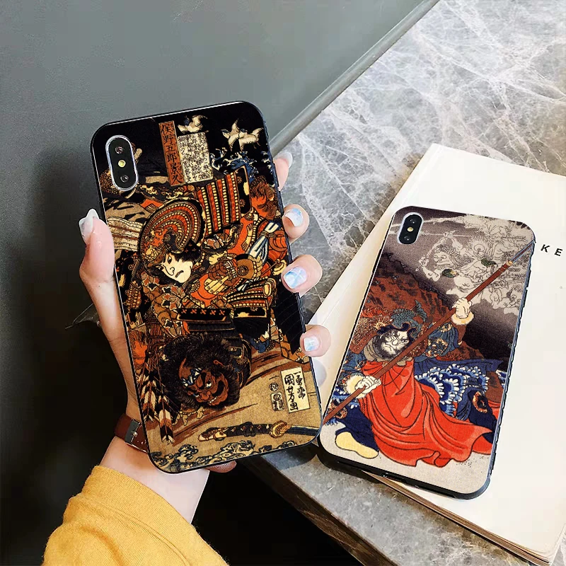 Японский силиконовый чехол samurai для iPhone 5 SE 5S 6 6S Plus 7 8 11 Pro X XS Max XR|Бамперы| |