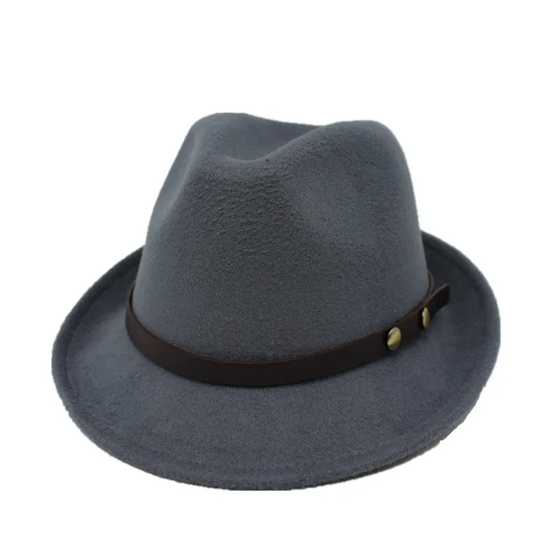 light grey OZyc шерсть для женщин и мужчин Chapeau Femme Fedora шляпа для джентльмена сомбреро Элегантная Леди Трилби церковный Дерби Клош солнцезащитная Кепка - Цвет: light grey