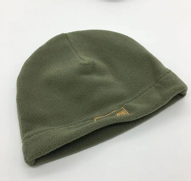 Army green Outdoor Warm Ski Hat Men Embroidery Black Army green Winter Thicked Hats Fleeces Caps Thick fleece cap-Can Customize LOGO - Цвет: Army green