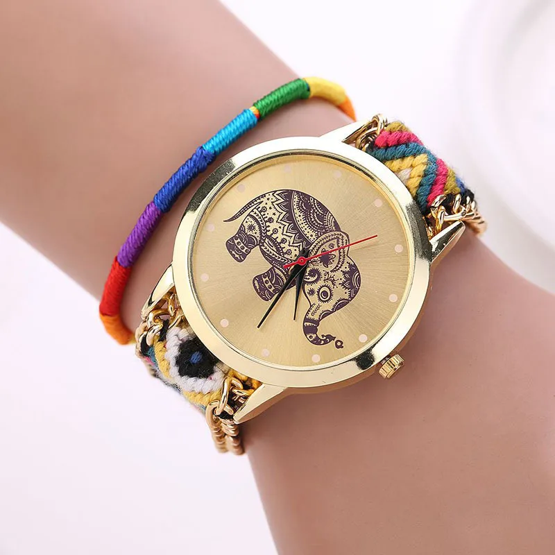 Женские часы браслет 8 цветов ручная работа плетеный в виде слона|watch pda|watch cheapwatch tv