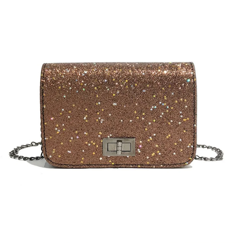 Новые Украшенные блестками сумка кожи высокого качества Модные замка Crossbody сумки