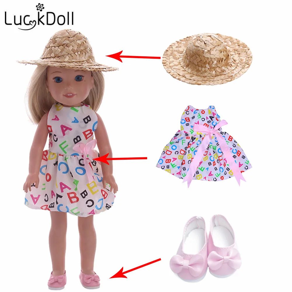 Luckdoll Милая Одежда для кукол костюм для 14,5 дюймов американские кукольные аксессуары, лучший подарок для детей