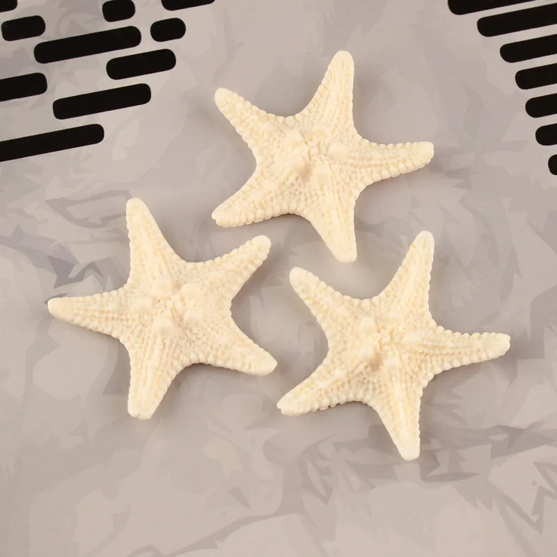 New Arrival 50pcs/Lot 38mm White Resin Cabochons Cute Sea Star Shape DIY jewelry Material Ornament Accessories Photo Frame Decor | Украшения
