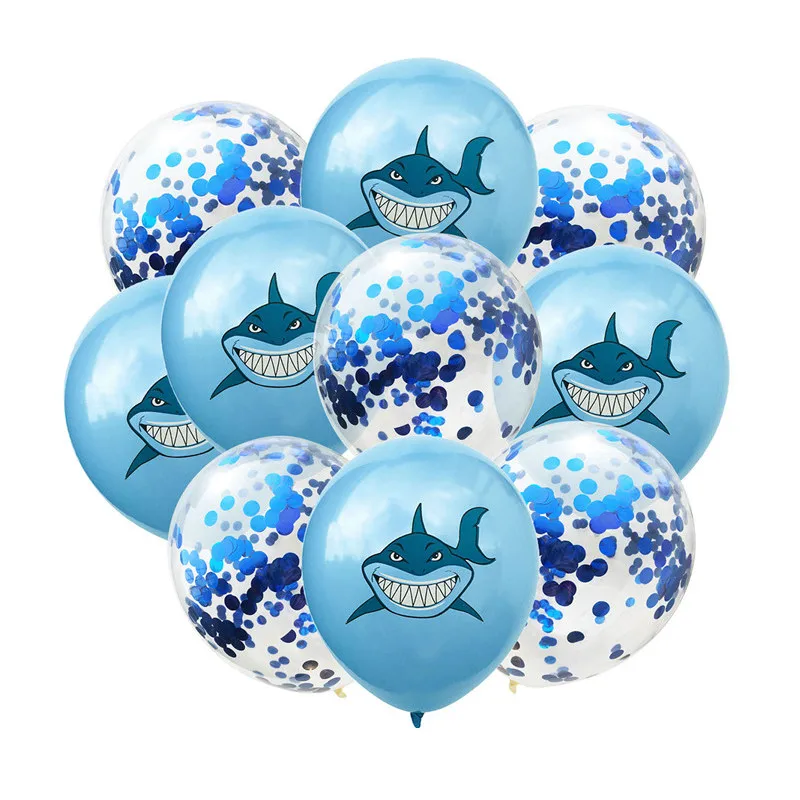 10 шт. Детские Angry Shark конфетти в горошек набор воздушных шаров с рисунками зверей