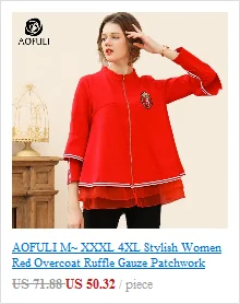 AOFULI M~ xxl xxxl Элегантное синее длинное пальто плюс размер дамы отложной воротник двубортное пальто модный шерстяной топик A3837