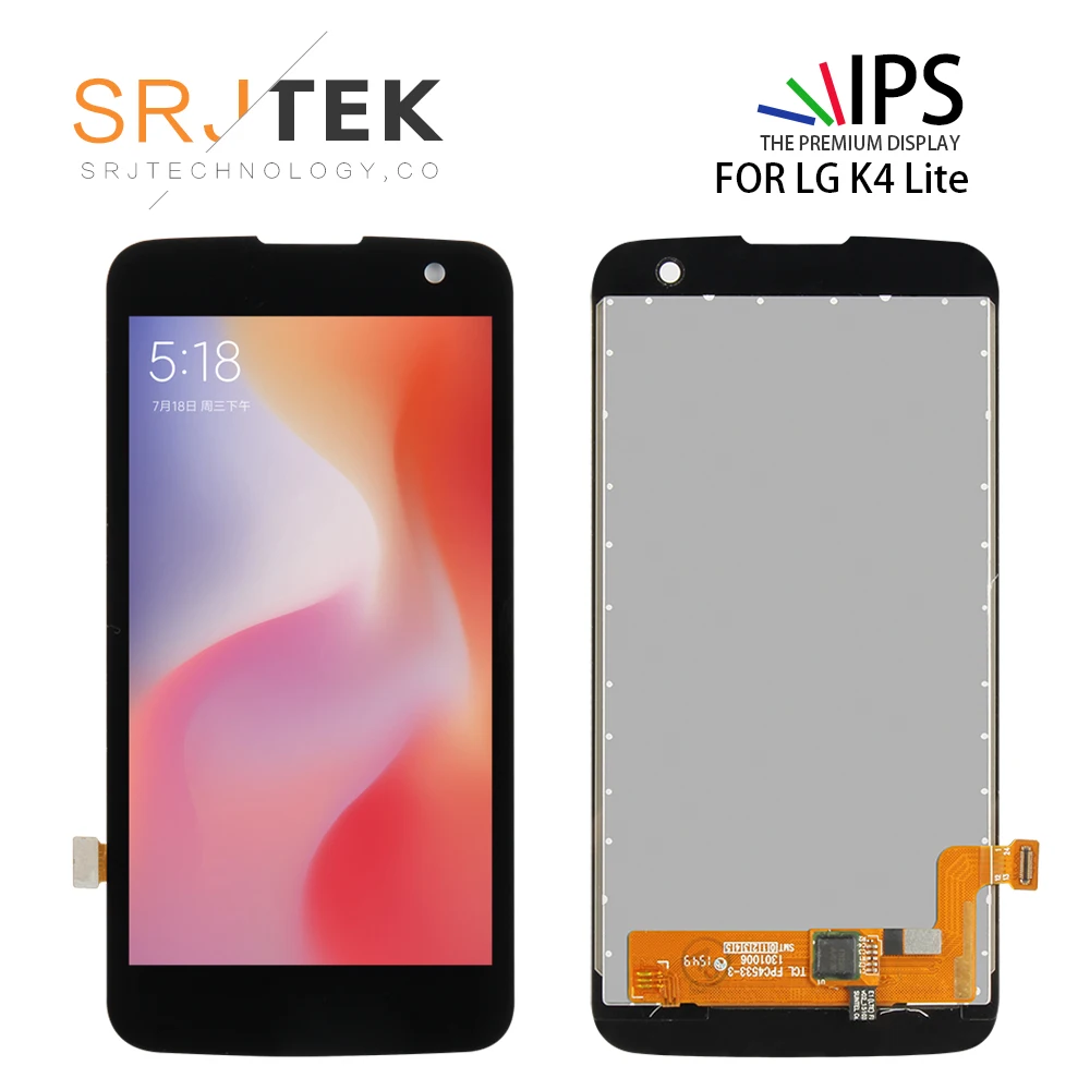 Протестированный ЖК-дисплей 4,5 дюйма черный для LG K4 LTE K120AR K120E K120