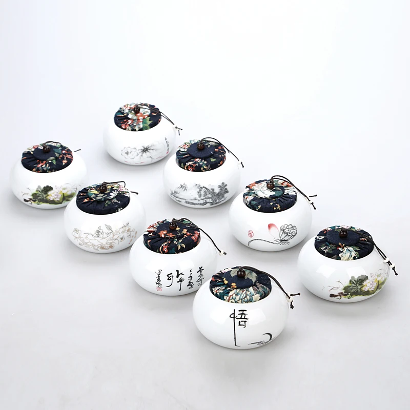 Фарфоровая баночка для хранения Celadon с фланелевой крышкой кофейных зерен конфет