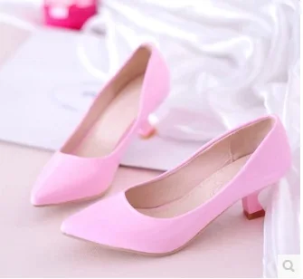 Женская обувь Zapatos De Mujer Красные туфли лодочки на высоком каблуке средней высоты