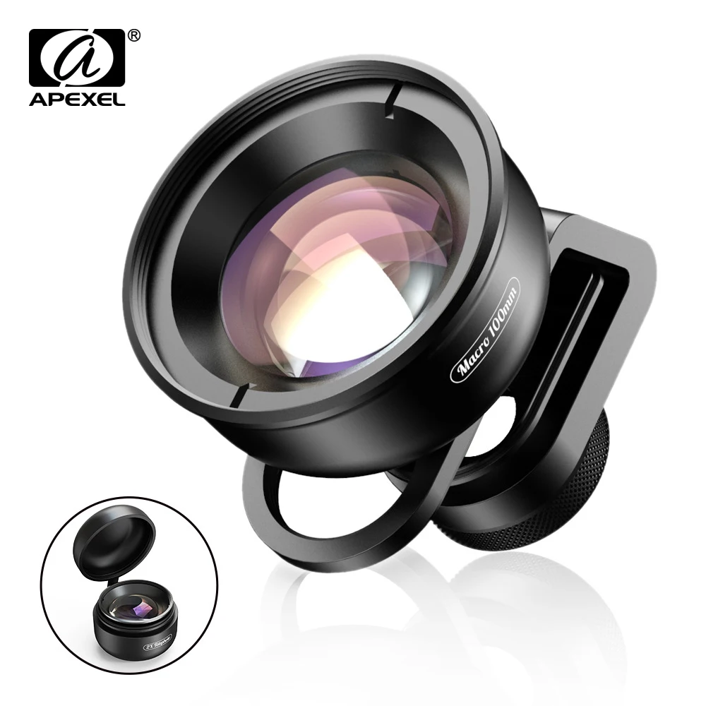 APEXEL HD Optic 100 мм макрообъектив камера телефон объектив 10x Супер макрообъективы для iphone XS Max samsung Xiaomi huawei мобильный телефон