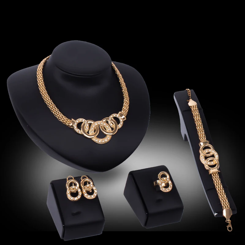 Комплект из колье серёг браслета и кольца | Украшения аксессуары