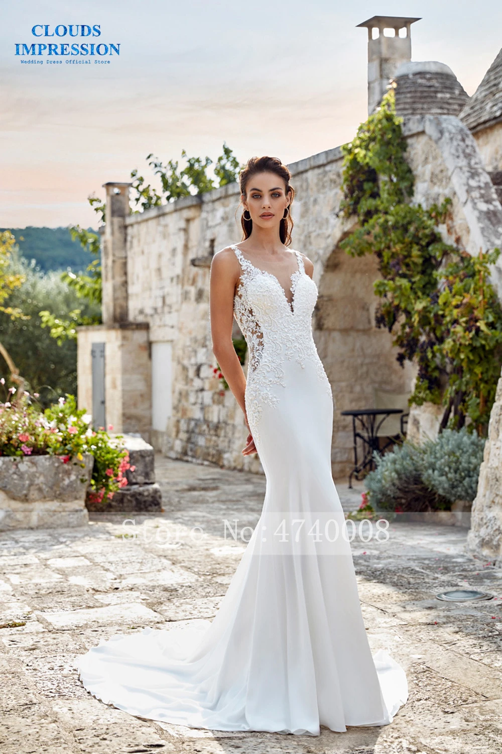 Sexy 2019 Mermaid Wedding Dress Appliques Beading V neck Button Lace Crystal Vestige De Noiva Bridal | Свадьбы и торжества