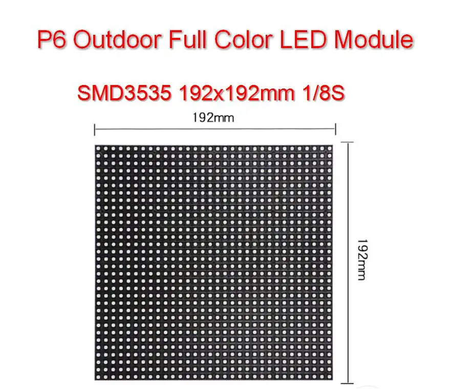 Открытый P6mm HD полноцветный 192x192 мм модуль 32x32dots, 1/8 сканирование рекламы электронный дисплей со светодиодной панелью модули открытый