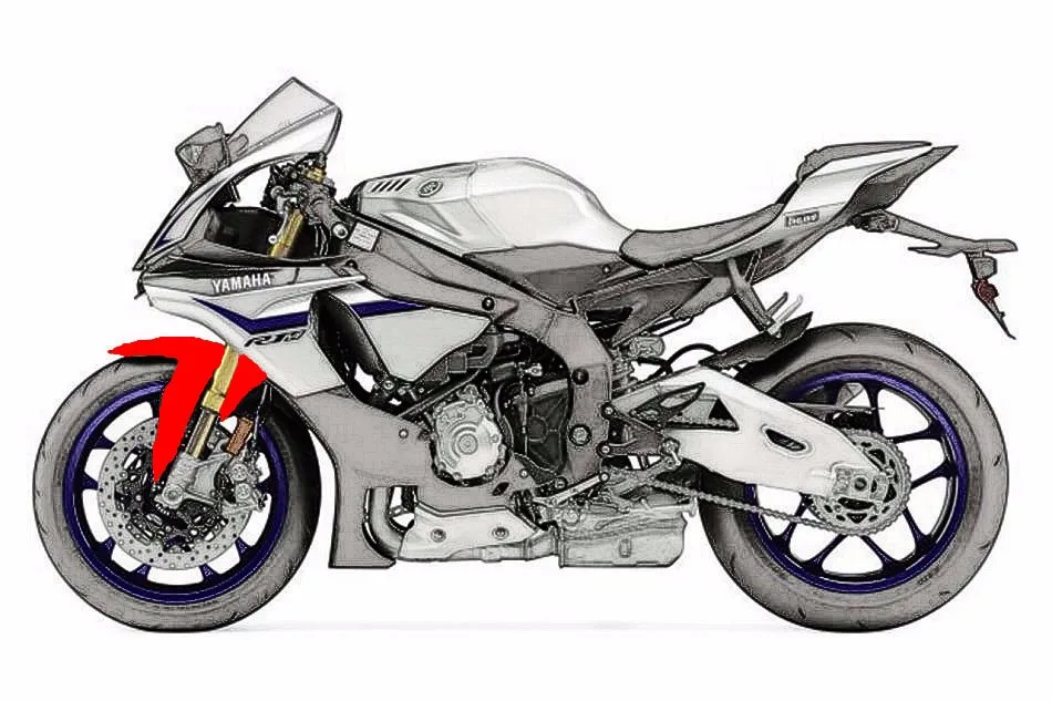Переднее крыло Hugger для Yamaha R1 M полностью углеродное волокно, твил