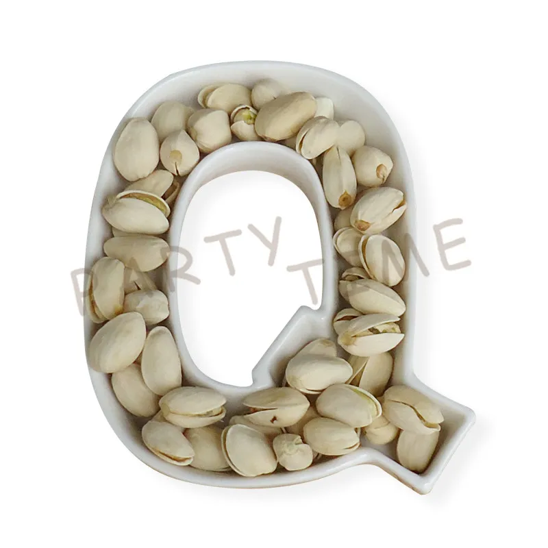 Блюдо вечерние керамическая белая английская буква Q формы блюдо для конфет