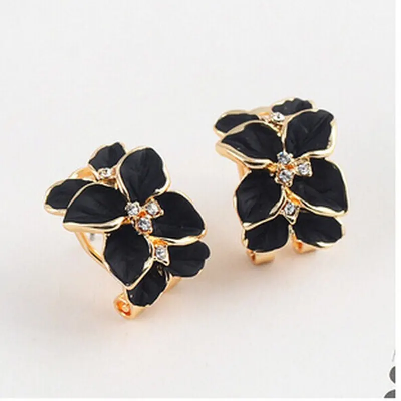 2018 Новая модная Изысканная розовая серьги с цветком из циркона для женщин ED280 |