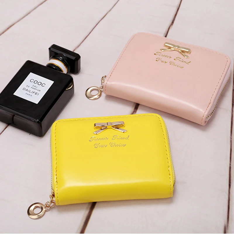Женский кошелек на молнии с бантом и отделением для карт|change purse|coin pursepurse for girls |