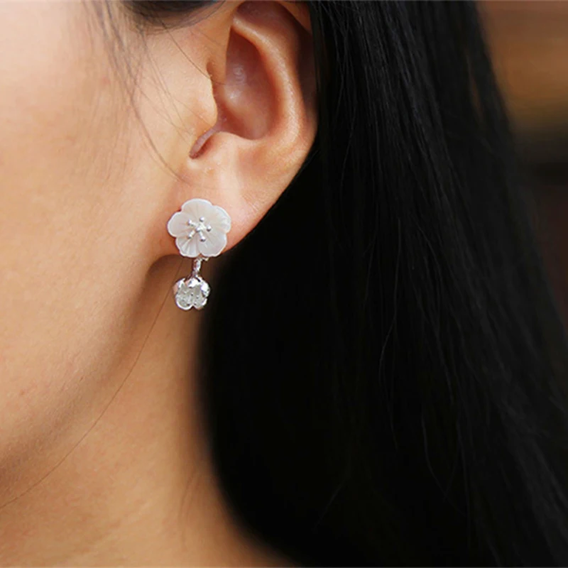 Женские серьги подвески Lotus Fun ручной работы из настоящего стерлингового серебра