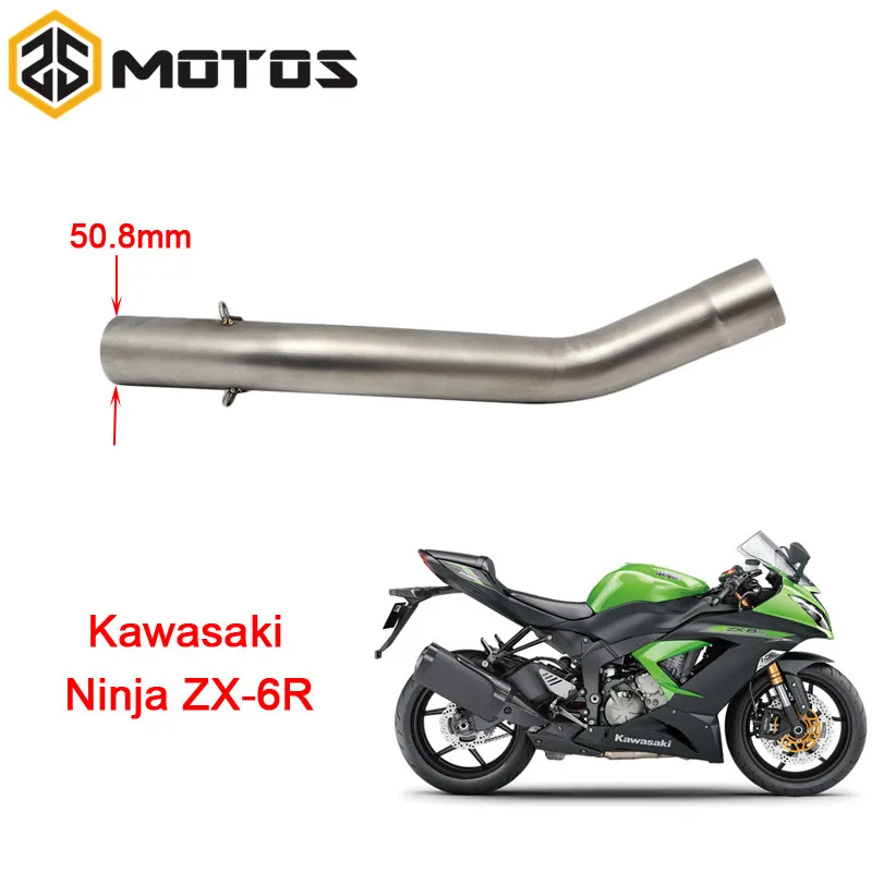 ZS гоночный мотоцикл Выхлопная средняя труба для KAWASAKI ZX6R ZX 6R 2009 2014 без выхлопных