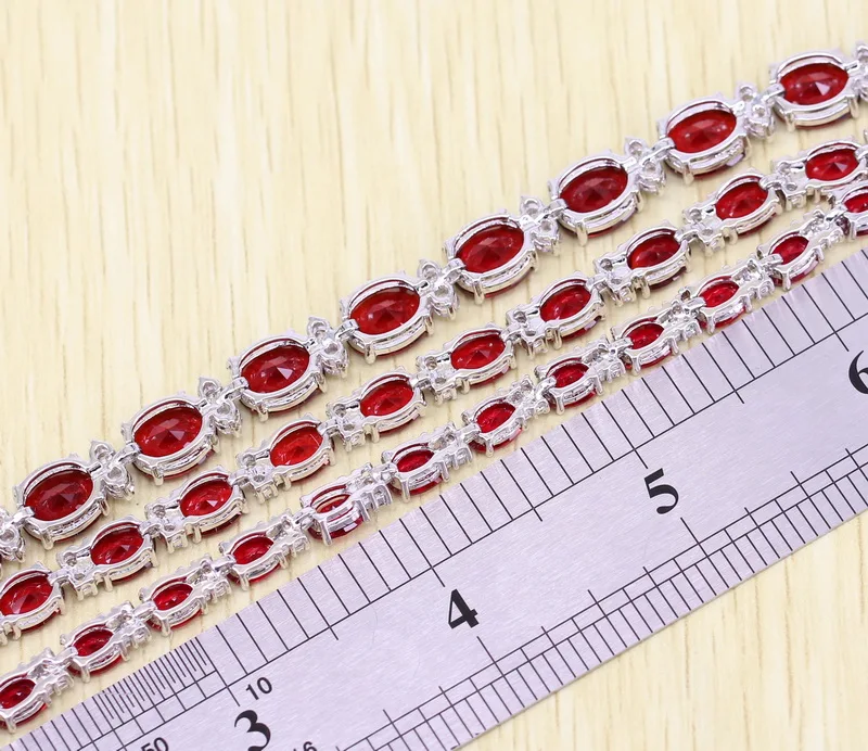 Харизматический красный гранат женский серебряный браслет Привлекательный