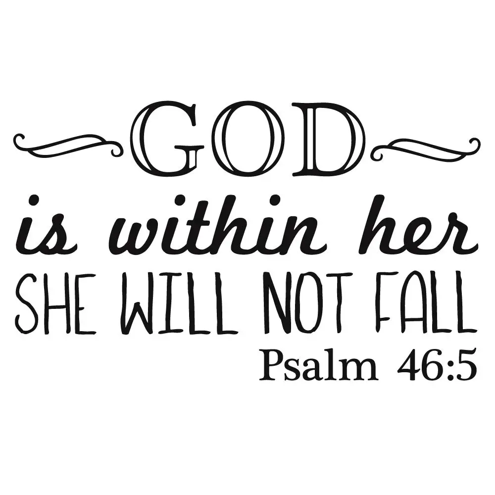 ETIE God is in Her она не падет Псалом 46:5 виниловые наклейки цитаты автомобильные на