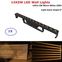 free shipping 14x5w warm white led wall wash light dmx led bar beam stage effect lights 100 240v for dj disco indoor party show