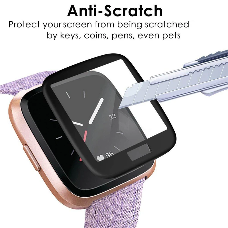 Защитный чехол для часов Fitbit Versa Lite с полным покрытием закаленное стекло защиты