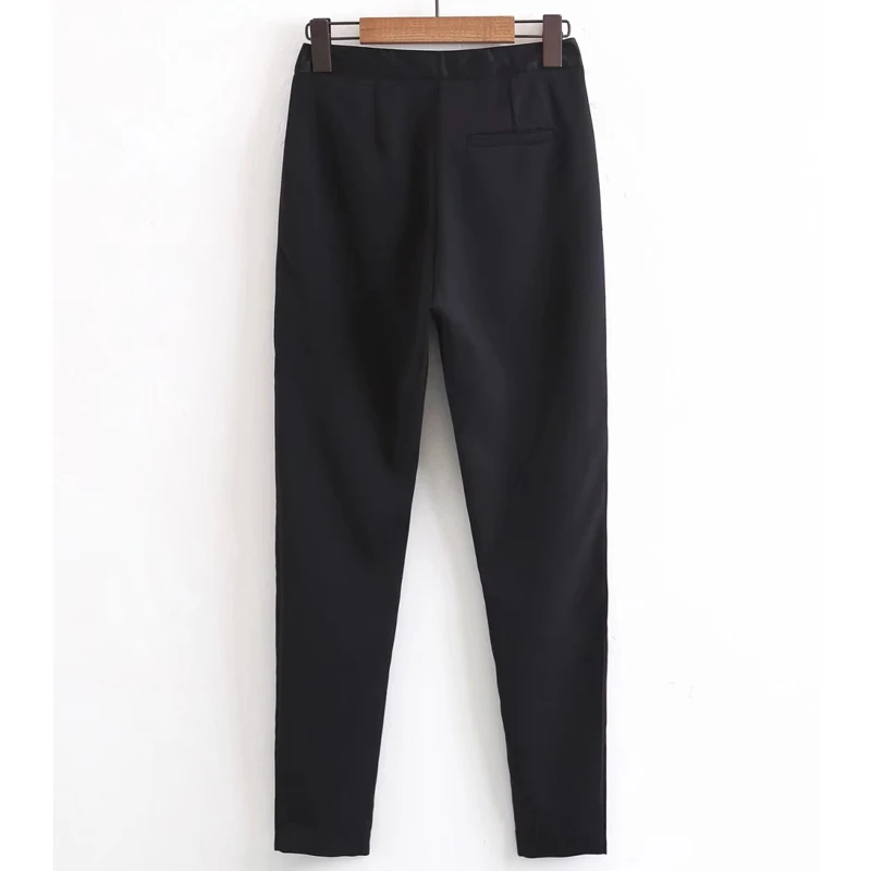 Костюм женский 2019 осенний Новый Женский приталенный однотонный черный костюм