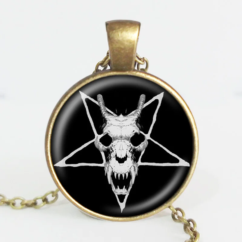 Baphomet кулон ожерелье 2017 мода с изображением перевернутой пентаграммы голова