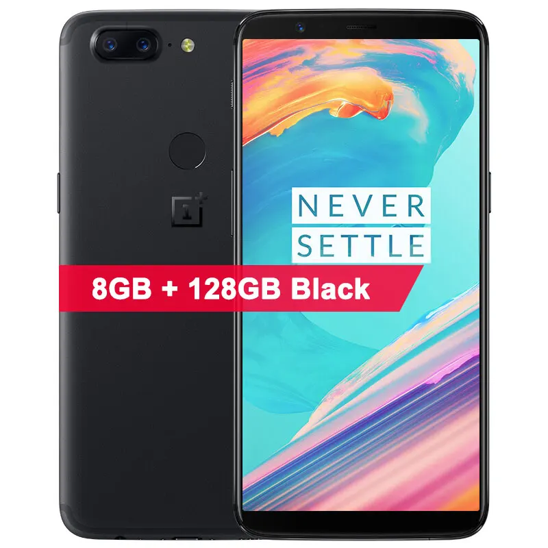 8GB 128GB Black Мобильный телефон OnePlus 5 T 5 T 6 ram 64 rom, Восьмиядерный процессор Snapdragon 835, экран 6,01 дюйма, 18:9, камера заднего вида 20 Мп+ 16 МП, 4G, мобильный телефон - Цвет: 8GB 128GB Black