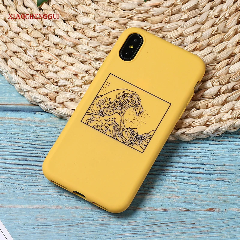 Чехол для iphone x xs с надписью Great Wave off Kanagawa мягкий чехол телефона чехлы iPhone 6 6S 6s 7 8 Plus