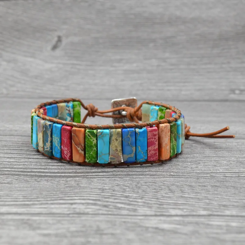 Новый ручной работы в ретро стиле кожаные веревки браслет цепочка красочные