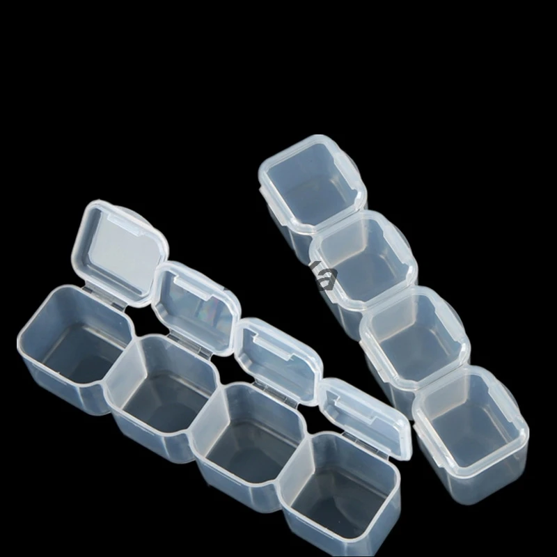

28 Slots Clear Empty Storage Box Nail Art Rhinestone Jewelry Powder sequin Display Storage Box Case Plastic Container Nail Tool