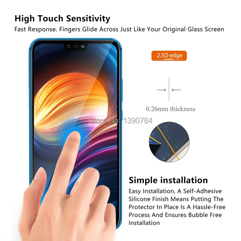 2 шт 2.5D полное покрытие закаленное стекло протектор экрана для huawei Nova 3E телефон